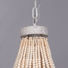 14.2 in Wood Beads 3-Light Cage Chandelier