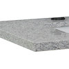 61" Gray Granite Countertop and Double Rectangle Sink