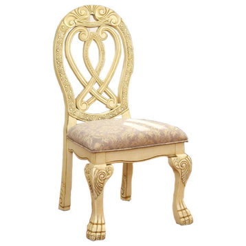 Wyndmere Traditional Side Chair, Cream Finish, Set Of 2