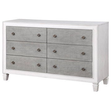 Bd00663, Dresser, Rustic Gray and Weathered White Finish, Katia