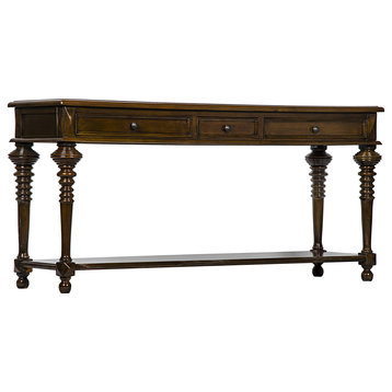 Colonial Sofa Table - Distressed Brown