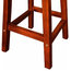 Traditional Bar Stool in Acacia Hardwood with 2 Footrest, Simple Round Design