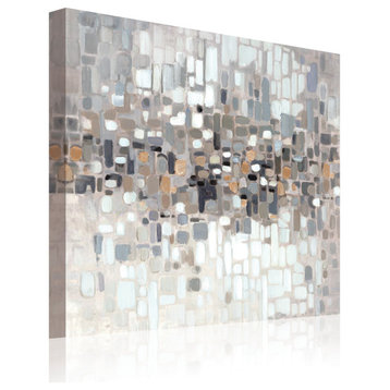 Gray Abstract Canvas Wall Art Print, Wall Decor, 24"x24"