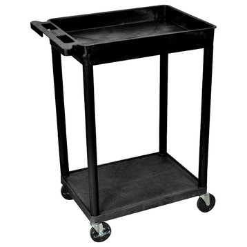 Luxor 2-Shelf Black Tub Cart