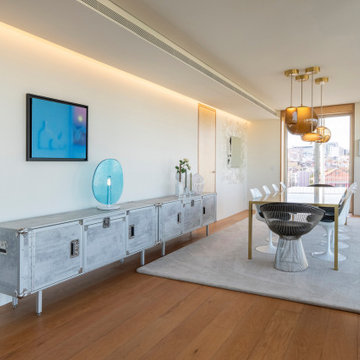 Dining Room with Metallic Sideboard and Art, Lisbon
