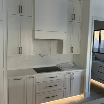 Multiple Room Cabinetry Reface with Partial Build