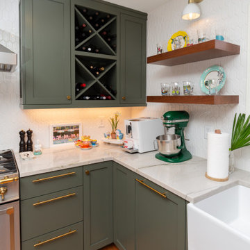A new kitchen with bold colors and sleek lines
