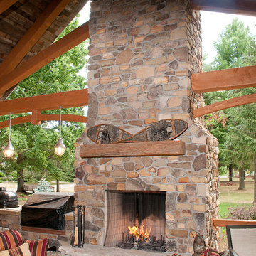 Hybrid Timber Frame Home on the Chain O' Lakes Miner Lake