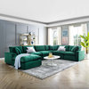 Sectional Sofa Set, Velvet, Green, Modern, Living Lounge Hotel Lobby Hospitality