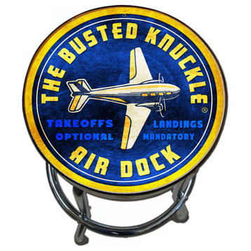 Busted Knuckle Garage Vintage Airplane Graphic Stool