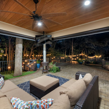 Custom Creekside Deck with Screened Porch & Poolside Living