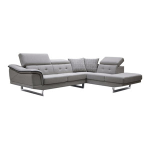 Divani Casa T35 Modern Leather Sectional Sofa With Light Divani Casa Gaviota Modern Gray Fabric Sectional Sofa