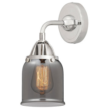 Small Bell Sconce, Polished Chrome, Plated Smoke