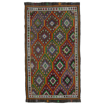 Rug N Carpet - Handwoven Anatolian 5' 4'' x 9' 10'' One-of-a-Kind Wool Kilim Rug