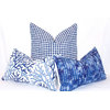 Coral Cotton Pillow Cover, Lumbar, Indigo Blue, 12"x20"