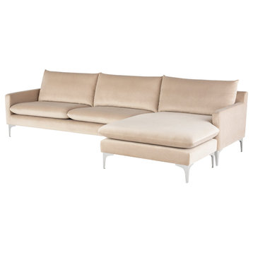 Anders Nude Fabric Sectional Sofa, HGSC441