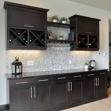 Gray and Brown Transitional Style Dining Room