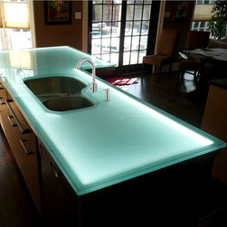 Glass Island Countertop - Kitchen Countertops