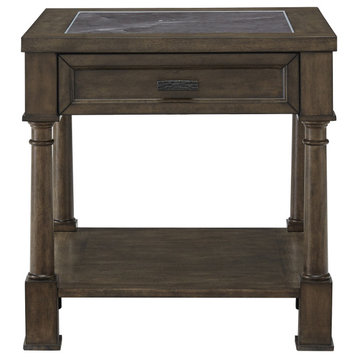 Riverdale Rd End Table, Gray Flannel/Slate
