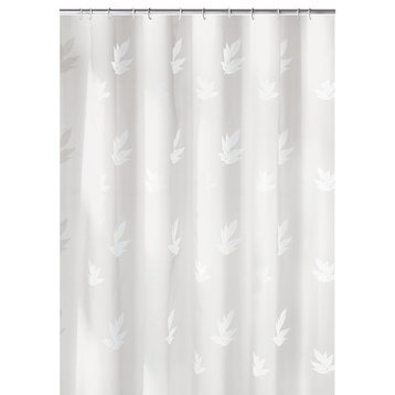 Snow White Fabric Shower Curtain, Canton