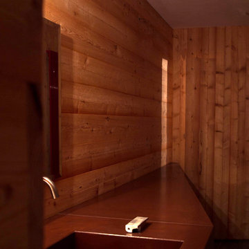 Bathroom floor, cement washbasin, detail
