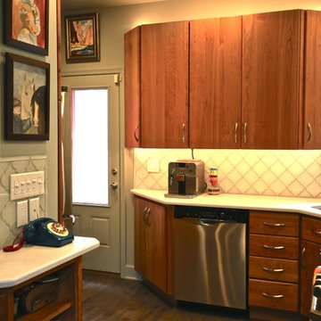 Urban Kitchen Remodel | Curved Peninsula Design & Mid-Century Modern Accents