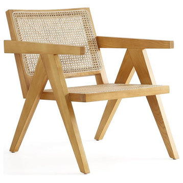 Manhattan Comfort Hamlet Accent Chair, Nature, Single