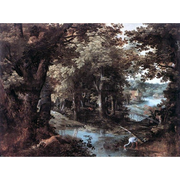 Adriaan Van Stalbemt Landscape With Fables, 21"x28" Wall Decal