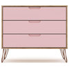 Manhattan Comfort Rockefeller 5-Drawer & 3-Drawer Dresser Set, Pink