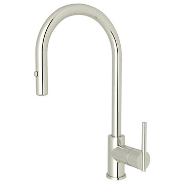 Rohl Pirellone Pull-Down Faucet With Single-Lever Handle, Polished Nickel
