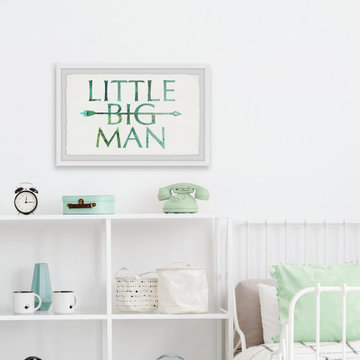 "Little Big Man in Green" Framed Painting Print