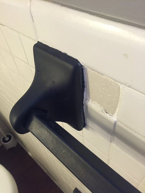 Trying to remove old towel bars without damaging surrounding tile