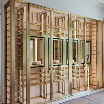 Custom Brass Wine Wall Enclosure - Tampa, FL