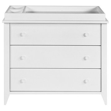 Babyletto Sprout 3 Drawer Wooden Dresser with Removable Changing Tray in White