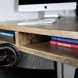 Louise Reclaimed Scaffolding Board & Pipe Industrial Style Desk with Storage - Drawing Tables