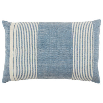 Jaipur Living Carinda Indoor/Outdoor Striped Poly Fill Lumbar Pillow 13x21, Blue