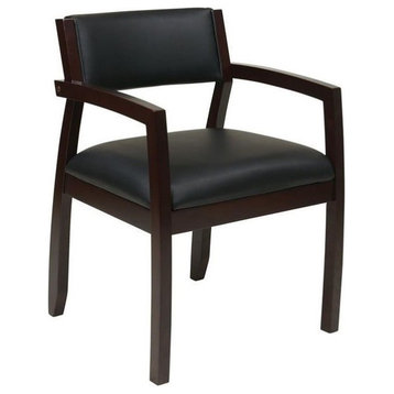 Scranton & Co Guest Chair With Upholstered Back in Espresso