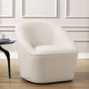 Andria Milky White Boucle Fabric Swivel Accent Chair