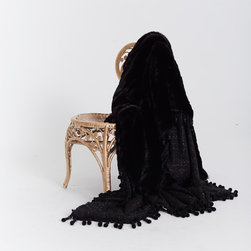 Collection II - Black Fur and Glimmery Threads on Tweed Fabric with Unique Tasse - Products