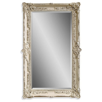 Garland Wall Mirror in Antique White Resin