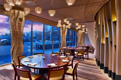 Zen dining room photo in Miami
