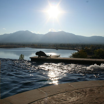 Negative Edge Swimming Pool Looking Over Baseline Lake & Boulder Flatirons
