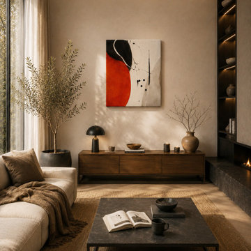 Modern Japandi Interior Styling: Organic Contrast & Warm Tension