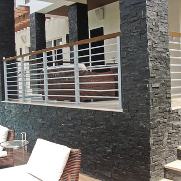 Patio with Royal Black Natural Stone Panels