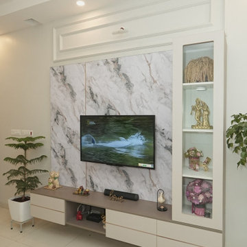 TV Unit Design | Sattva Signet Stunning 2BHK Home Interiors