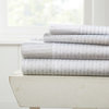 Premium Ultra Soft Beaded Arrows 4-Piece Bed Sheet Set, Light Gray, Queen