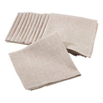 Classic Linen Blend Napkin, Natural, 20"x20", 12 Piece Set