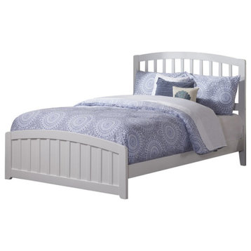 AFI Richmond Full Solid Wood Bed with Footboard and USB Charger in White