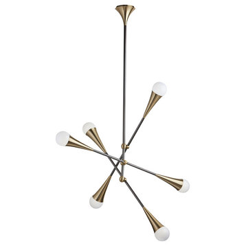 Zenith Ceiling Light, Brass and Black Plated