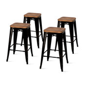 Metropolis Backless Counter Stools, Black, Set of 4